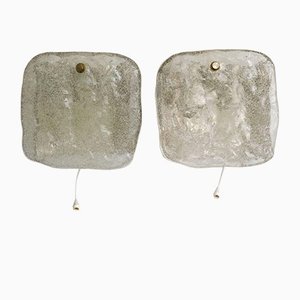 Frosted Glass and Nickel Wall Sconces from Kalmar, 1950s, Set of 2