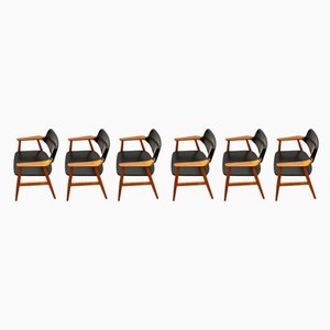 Mid-Century Danish Modern Teak Model GM11 Dining Chairs by Svend Åge Eriksen for Glostrup, 1960s, Set of 6