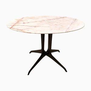 Mid-Century Coffee Table with a Portuguese Pink Marble Top in the Style of Parisi