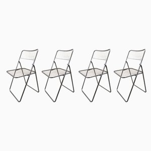 Ted Net Metal Folding Chairs by Niels Gammelgaard for IKEA, Set of 4