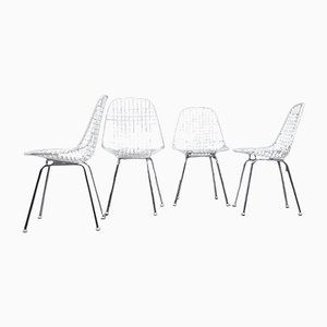 Mid-Century Draht Stühle DKX Stuhl von Charles & Ray Eames für Herman Miller, 4er Set