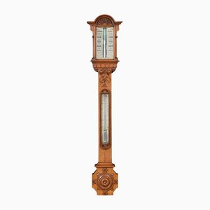 Oak Cased Stick Barometer by J Hughes London