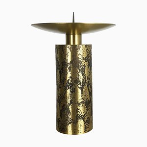 Extra Large Modernist Vintage Brutalist Brass Sculptural Candleholder, 1970s