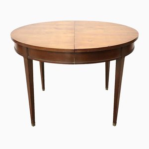 Extendable Round Walnut Dining Table, 1930s