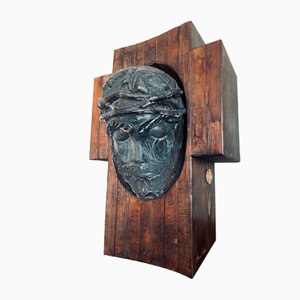 Dino Kolophonium, Gesicht von Jesus, 20. Jh., Murano Glas Skulptur