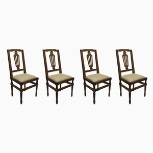 Antike Stühle aus Nussholz, 4er Set
