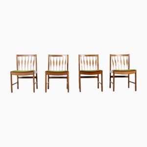 Teak und Baumwolle Stühle von Meredew, 1960er, 4er Set