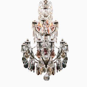 Large Antique French Prism Chandelier