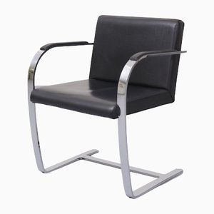 Black Leather Brno Chair by Mies Van Der Rohe