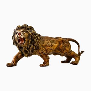 Kleine Wiener Bronze Löwenfigur von Franz Bergmann