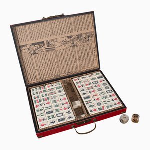 Spätes 20. Jh. Vintage chinesische Mahjong Set mit Spieletui