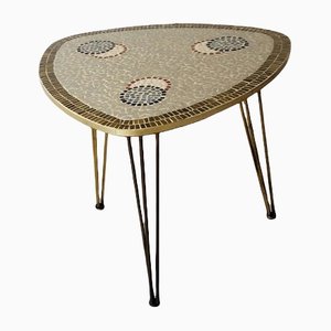 Mosaic Top Coffee Table with Brass Legs, 1950s