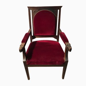 Antique Baroque Throne Armchair