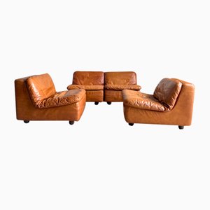 Leather Armchairs, 1970s, Set of 4