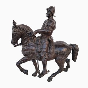 Bartolomeo Colleoni auf Pferd, 1950er, Bronzestatue