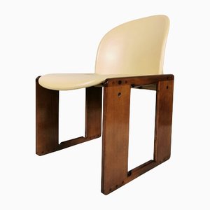 Vintage Mid-Century Leather and Walnut Chair by Tobia & Afra Scarpa, 1973, Set of 11