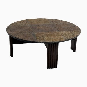 Dutch Coffee Table in a Bronze Coloured Slate, 1970s