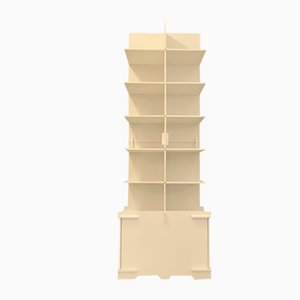 White Lacquered Column Bookcase