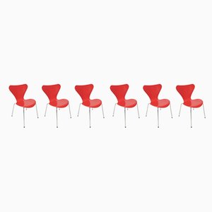 Model 7 Chairs by Arne Jacobsen for Fritz Hansen, Denmark, 1991, Set of 6