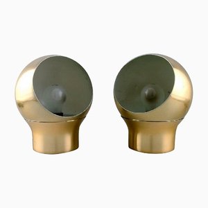 Swedish Brass Table or Wall Lamps from Hemi, 1970s, Set of 2