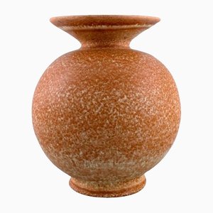 Glazed Ceramic Round Topas Vase from Bo Fajans, Sweden, 1960s