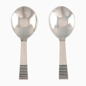 Sterling Silver Jam Spoons from Georg Jensen, 1930s, Set of 2