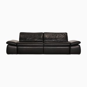 Black Leather Evento 2-Seat Sofa with Relaxation Function from Koinor