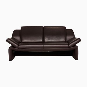 Brown Leather 2-Seat Sofa from Laauser