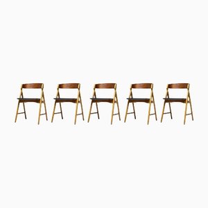 Teak Dining Chairs by Kai Kristiansen, Set of 5