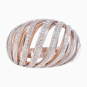18 Kt Rose & White Gold Diamond Ring