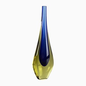 Small Italian Murano Glass Sommerso Single-Stem Vase by Flavio Poli, 1960s