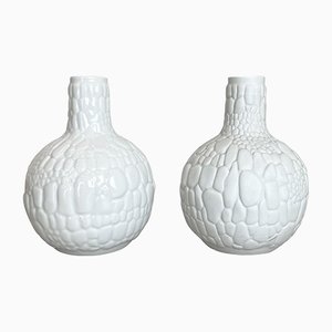 Vases Op Art en Porcelaine par Ak Kaiser, Allemagne, 1970s, Set de 2