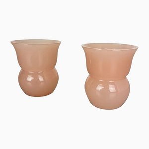 Murano Opaline Glass Vases by Gino Cenedese, 1960s, Set of 2