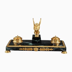 Napoleon III Gilt Bronze and Marble Inkwell