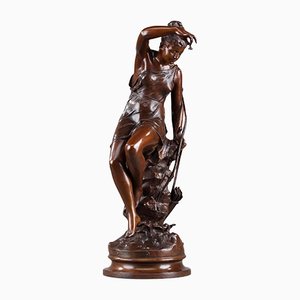 Dopo Lucie Signoret-Ledieu, Ninfa di Diana, scultura in bronzo