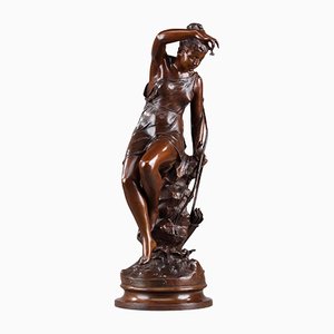 Nach Lucie Signoret-Ledieu, Dianas Nymphe, Bronzeskulptur