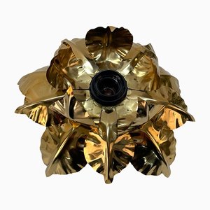 Mid-Century Italian Gilded Iron Flower Sconce from Banci Firenze, 1970s