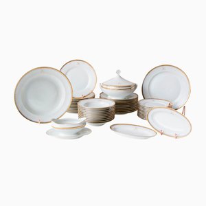 Monogrammed Porcelain Tableware by Richard Ginori, Set of 50
