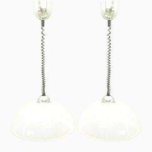 Italian Acrylic Glass Pendant Lamps from Guzzini, 1960s, Set of 2