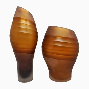 Italian Murano Glass Vases from Seguso, 1960s, Set of 2