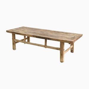 Large Antique Rustic Elm Coffee Table