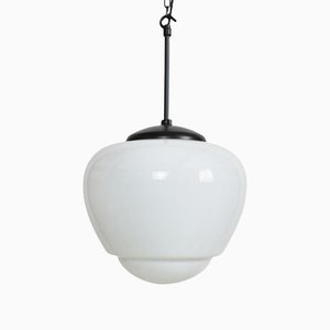 Grande Lampe à Suspension Acorn en Opaline, République Tchèque