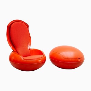 Space Age Egg Lounge Chairs by Peter Ghyczy, 1960s, Set of 2