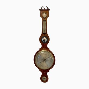 Großes antikes George III Banjo Barometer aus Mahagoni