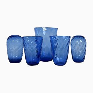 Art Deco Swedish Glass Vases from Reijmyre, 1940s, Set of 5
