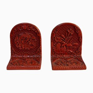 Bookends in Chinese Lacquer, Early 20th Century, Set of 2