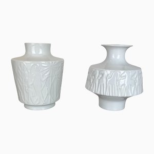 Vases Op Art en Porcelaine de Edelstein Bavaria, Allemagne, 1970s, Set de 2