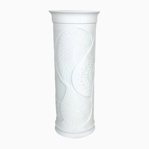 Große deutsche Op Art Biskuitporzellan Vase von AK Kaiser, 1970er