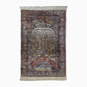 Hand Woven Rug with Peacocks and Lions