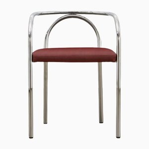 PH Chair, Chrome, Aniline Leather Indianred
